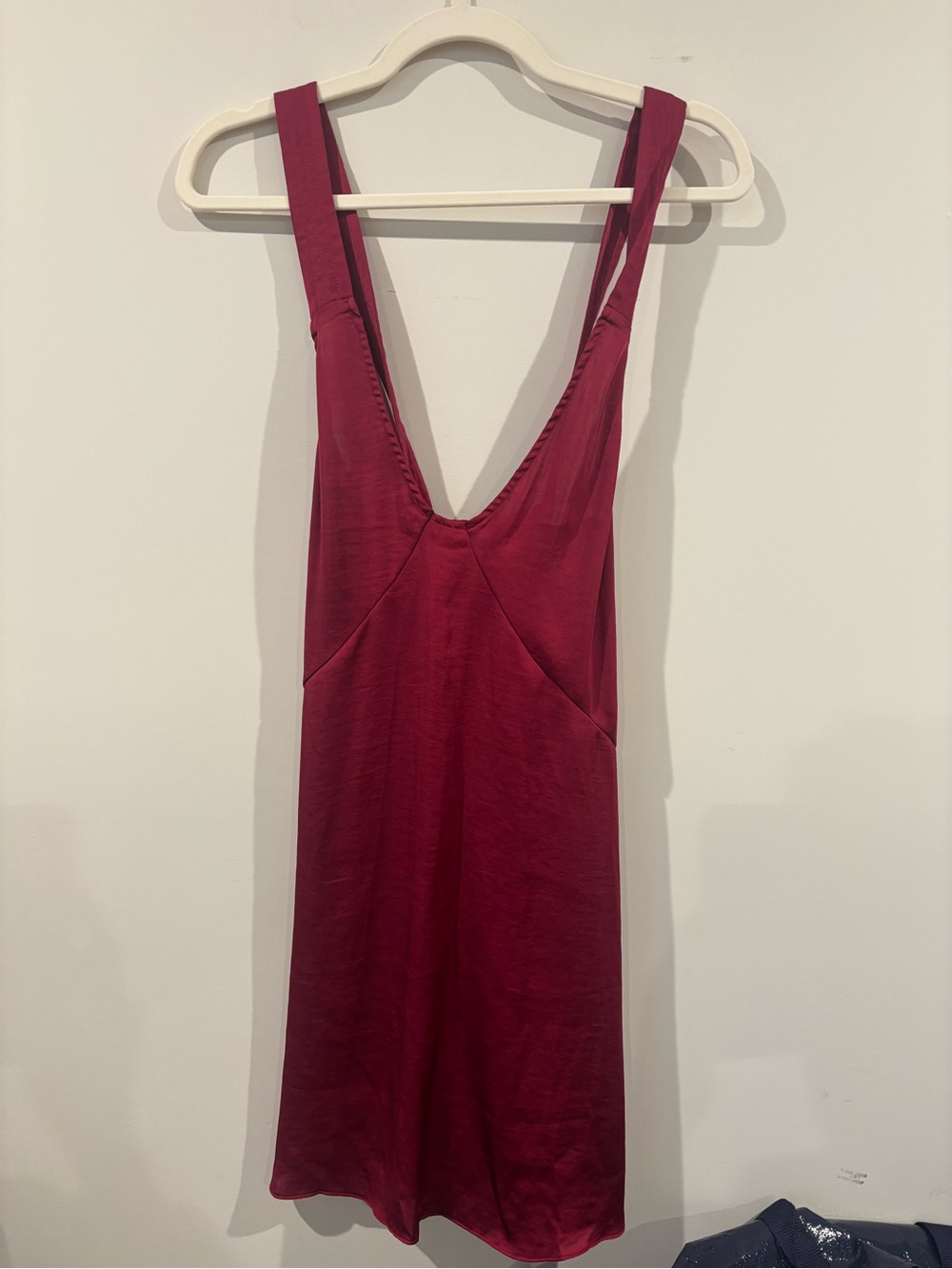 Free People Intimately Wine Red V‑Neck Slip Dress